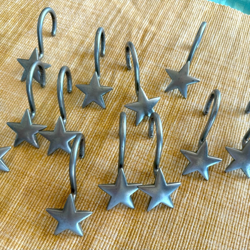 Star motif shower curtain Hooks